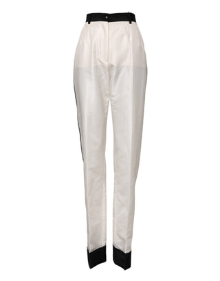Pantalones blancos de vestir de talle alto y corte recto