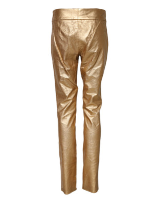 Metallic-goldfarbene High-Waist Skinny-Hose