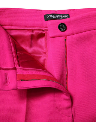 Fuchsiafarbene High-Waist Tapered Hose