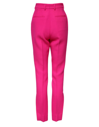 Fuchsiafarbene High-Waist Tapered Hose