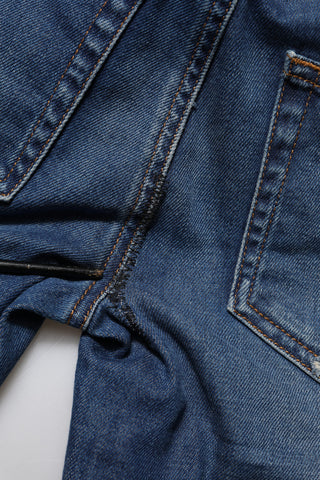 Blaue Low-Waist Skinny-Jeans aus Baumwolle