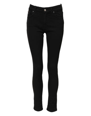 Schwarze Jeans mit mittlerer Leibhöhe aus Baumwolle