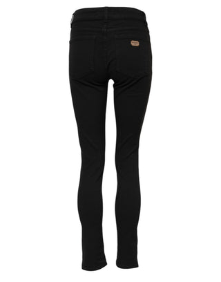 Schwarze Jeans mit mittlerer Leibhöhe aus Baumwolle