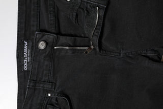 Schwarze Jeans mit mittlerer Leibhöhe aus Baumwolle