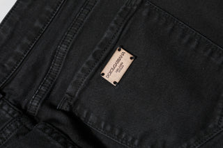 Schwarze Jeans mit mittlerer Leibhöhe aus Baumwolle