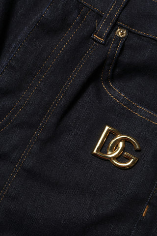 Blue Cotton High Waist Skinny Denim Jeans