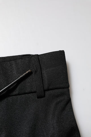 Schwarze, hochtaillierte Skinny-Leggings