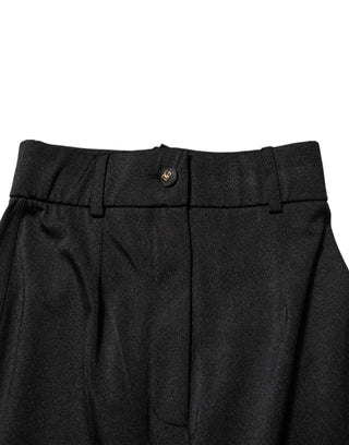 Schwarze, hochtaillierte Skinny-Leggings