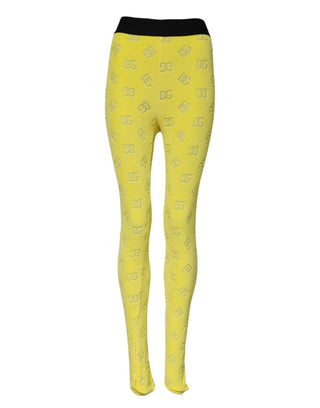 Gelbe Logo-Leggings in schmaler Passform