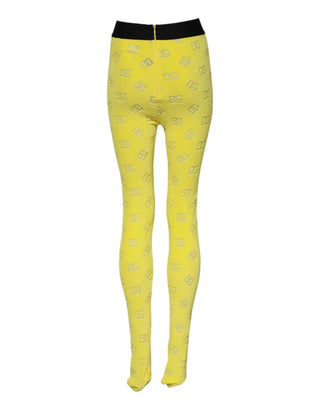 Gelbe Logo-Leggings in schmaler Passform