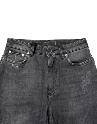 Dunkelgraue AUDREY Baumwoll-Röhrenjeans