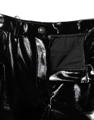 Schwarze High Waist Cargo Bootcut Hose