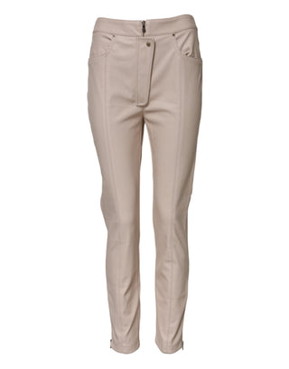 Beige High-Waist Tapered Hose