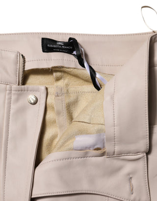 Beige High-Waist Tapered Hose