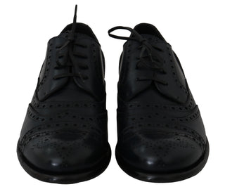 Dunkelblaue Wingtip Oxford Lederschuhe