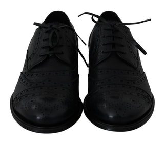 Zapatos de Vestir Oxford de Cuero Azul con Punta
