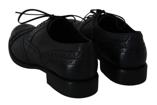Zapatos de Vestir Oxford de Cuero Azul con Punta