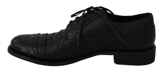 Zapatos de Vestir Oxford de Cuero Azul con Punta