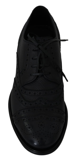 Zapatos de Vestir Oxford de Cuero Azul con Punta