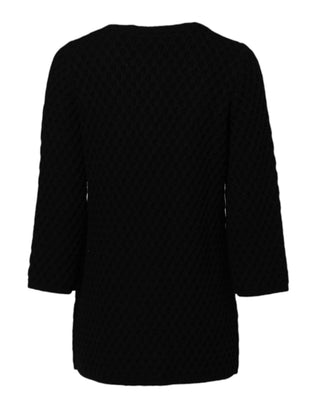 Schwarze gesteppte Kaschmirjacke mit Verzierungen