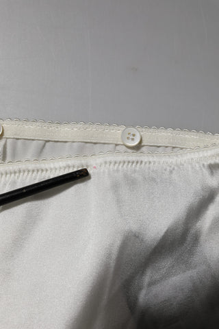 Ivory Silk Tapered High Waist Pants