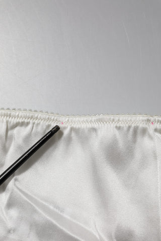 Ivory Silk Tapered High Waist Pants