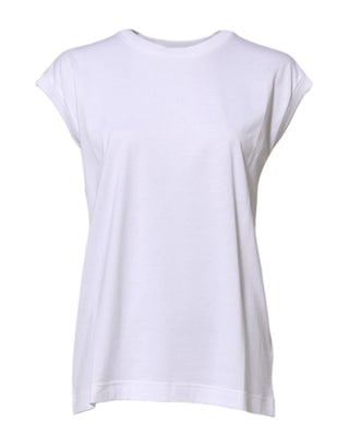 Weißes ärmelloses Damen-Tanktop aus Baumwolle