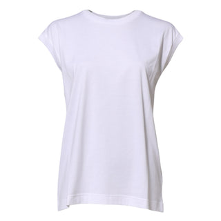 Weißes ärmelloses Damen-Tanktop aus Baumwolle