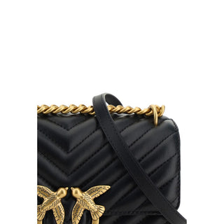 Bolso de hombro Bos Taurus de piel de becerro negra