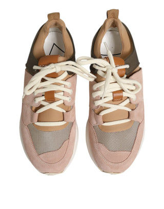 Zapatillas multicolor de ante para mujer con corte bajo