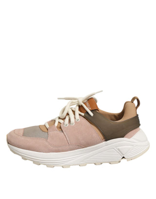 Zapatillas multicolor de ante para mujer con corte bajo