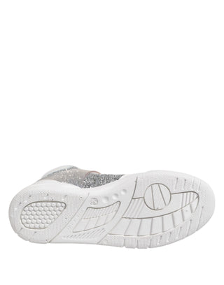 Weiße silberne High Top Damen-Sneaker
