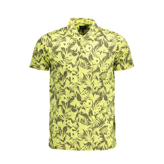 Camiseta polo de algodón amarilla para hombre