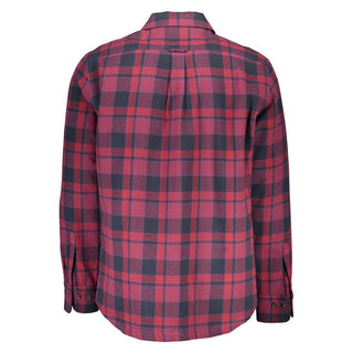 Camisa violeta de algodón para hombre con mangas largas y cuello italiano