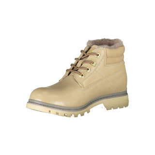 Bota beige de poliéster para mujer