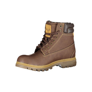Brauner Polyester-Damenstiefel