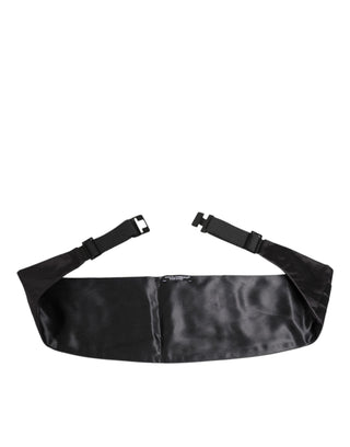 Black Men 100% Silk Belt Wide Waist Cummerbund