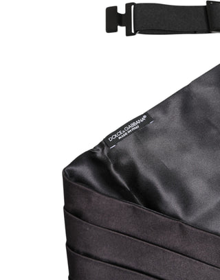 Black Men 100% Silk Belt Wide Waist Cummerbund