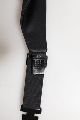 Black Men 100% Silk Belt Wide Waist Cummerbund