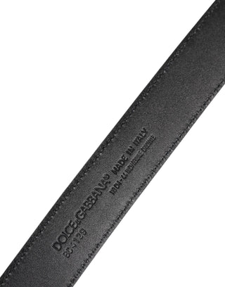 Gürtel aus schwarzem Leder mit klassischer DG-Metallschnalle