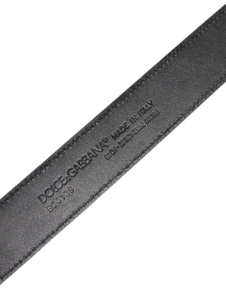Gürtel aus schwarzem Leder mit klassischer DG-Metallschnalle