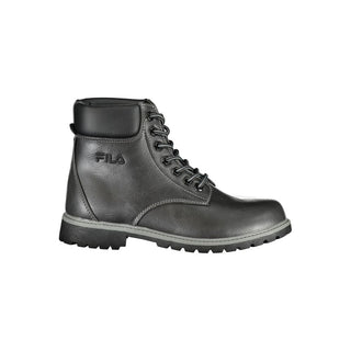 Black Polyurethane Women Ankle Boot