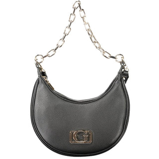 Schwarze Damenhandtasche aus Polyurethan