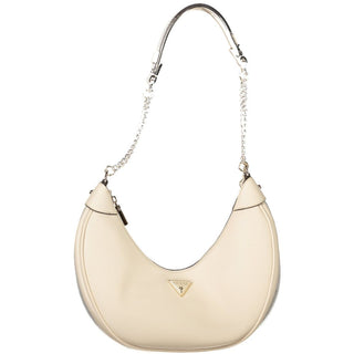 Beige Damenhandtasche aus Polyurethan