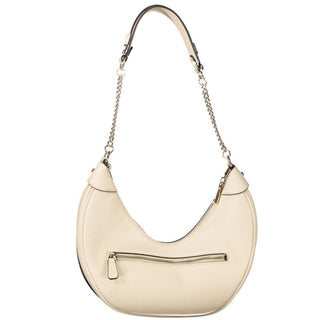 Beige Damenhandtasche aus Polyurethan