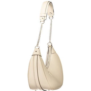 Beige Damenhandtasche aus Polyurethan
