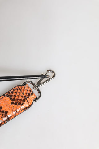 Correa para bolso de cuero exótico naranja para hombro