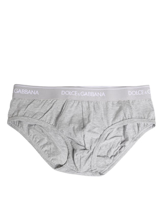 Ropa interior tipo slip regular de algodón elástico gris  