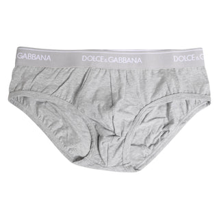 Ropa interior tipo slip regular de algodón elástico gris  