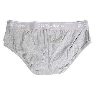 Ropa interior tipo slip regular de algodón elástico gris  